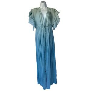 Sweet Lovely by Jen Green Flutter Sleeve Maxi Dress Medium Fairy Cottagecore